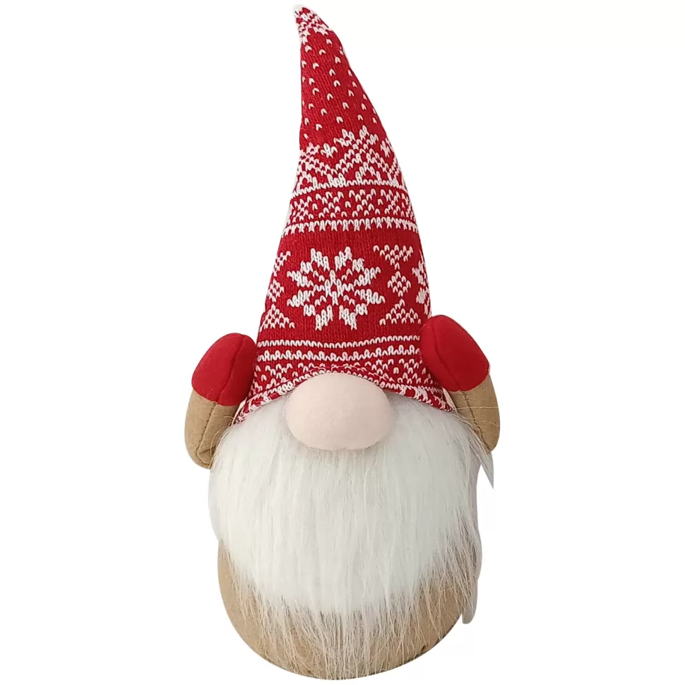Christmas Forever GNOME PLUSH 9” RED HAT W/ SNOWFLAKES AND HANDS
