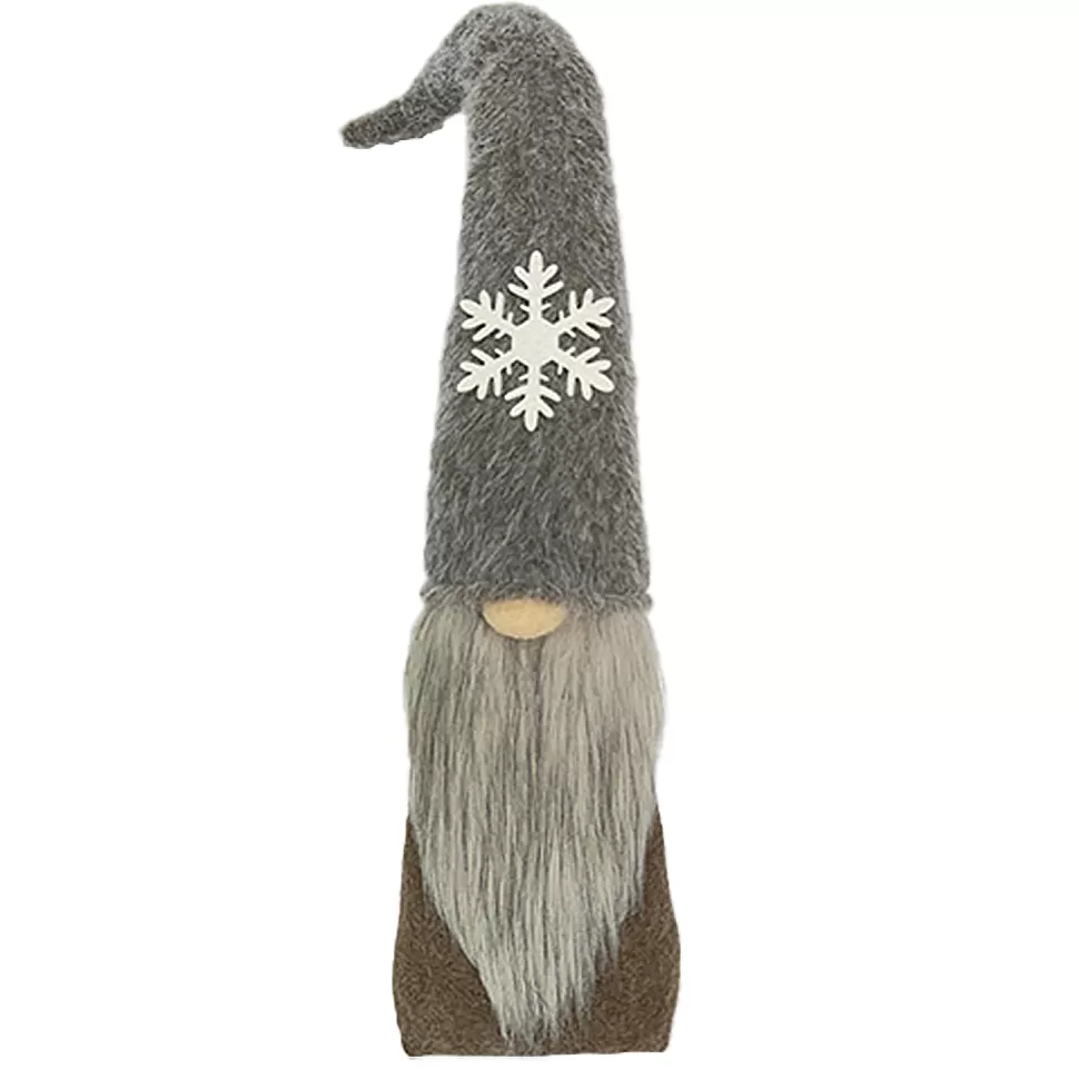 Christmas Forever GNOME PLUSH FAUX FUR BROWN 24.5″ W/ SNOWFLAKE
