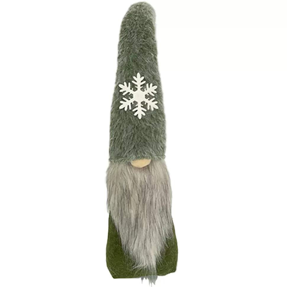 Christmas Forever GNOME PLUSH FAUX FUR GREEN 24.5″ W/ SNOWFLAKE