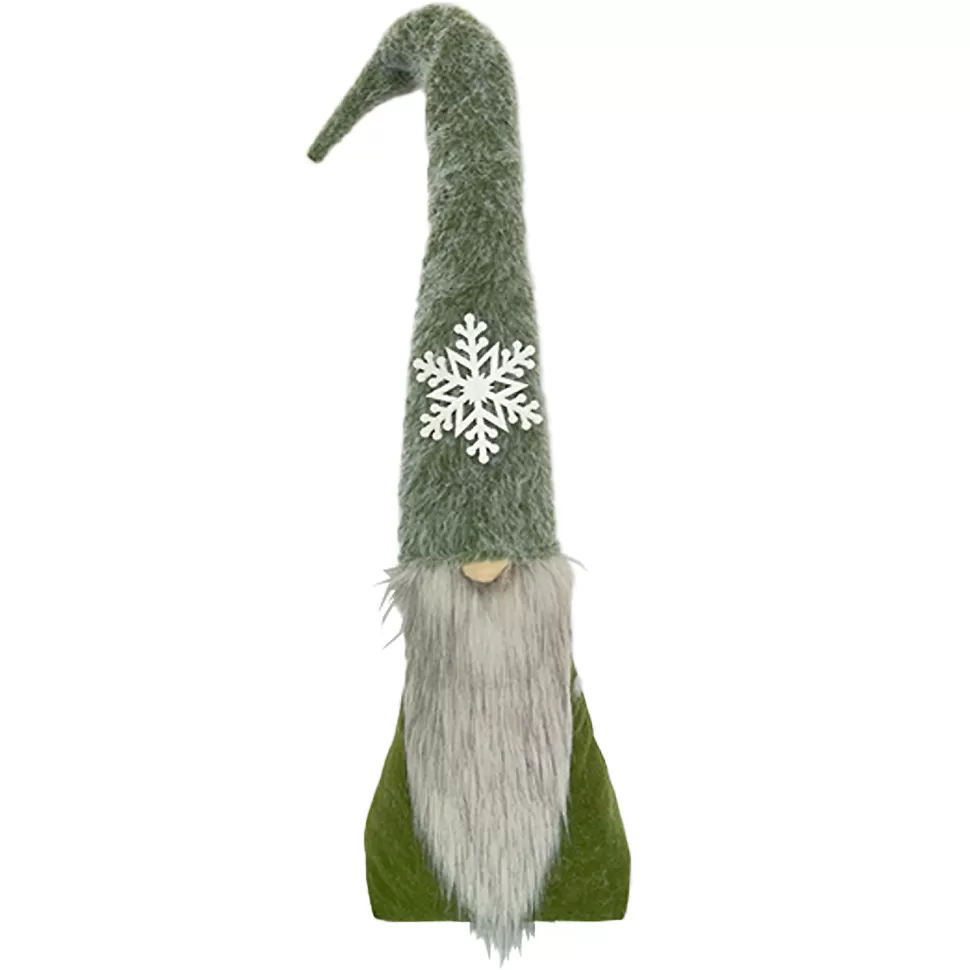 Christmas Forever GNOME PLUSH FAUX FUR GREEN 34.5″ W/ SNOWFLAKE
