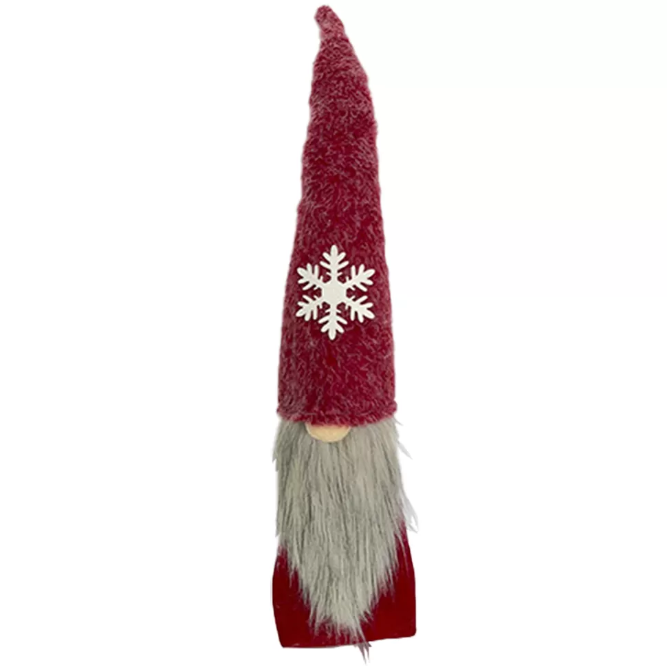 Christmas Forever GNOME PLUSH FAUX FUR RED 24.5″ W/ SNOWFLAKE
