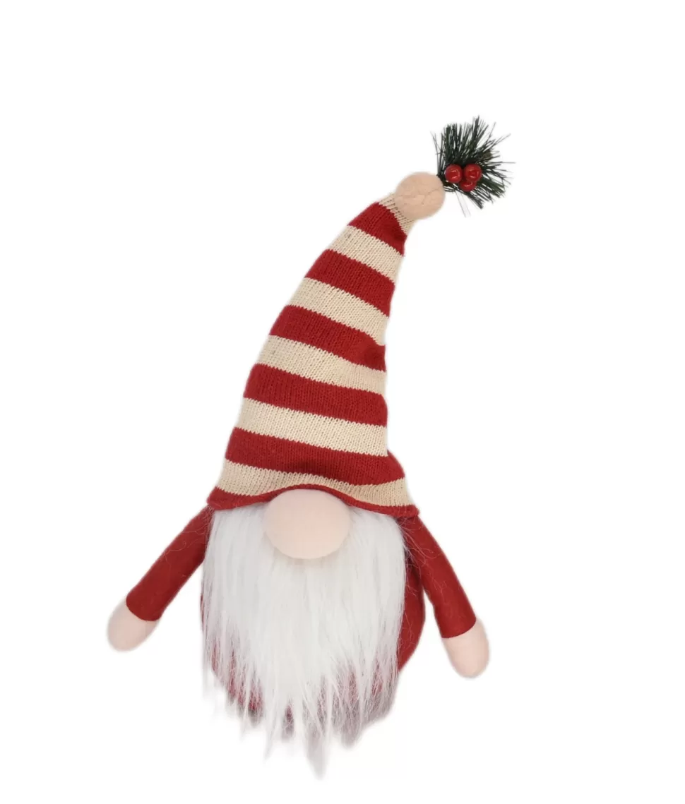 Christmas Forever GNOME PLUSH STANDING 14″ RED/ WHITE STRIPES HAT