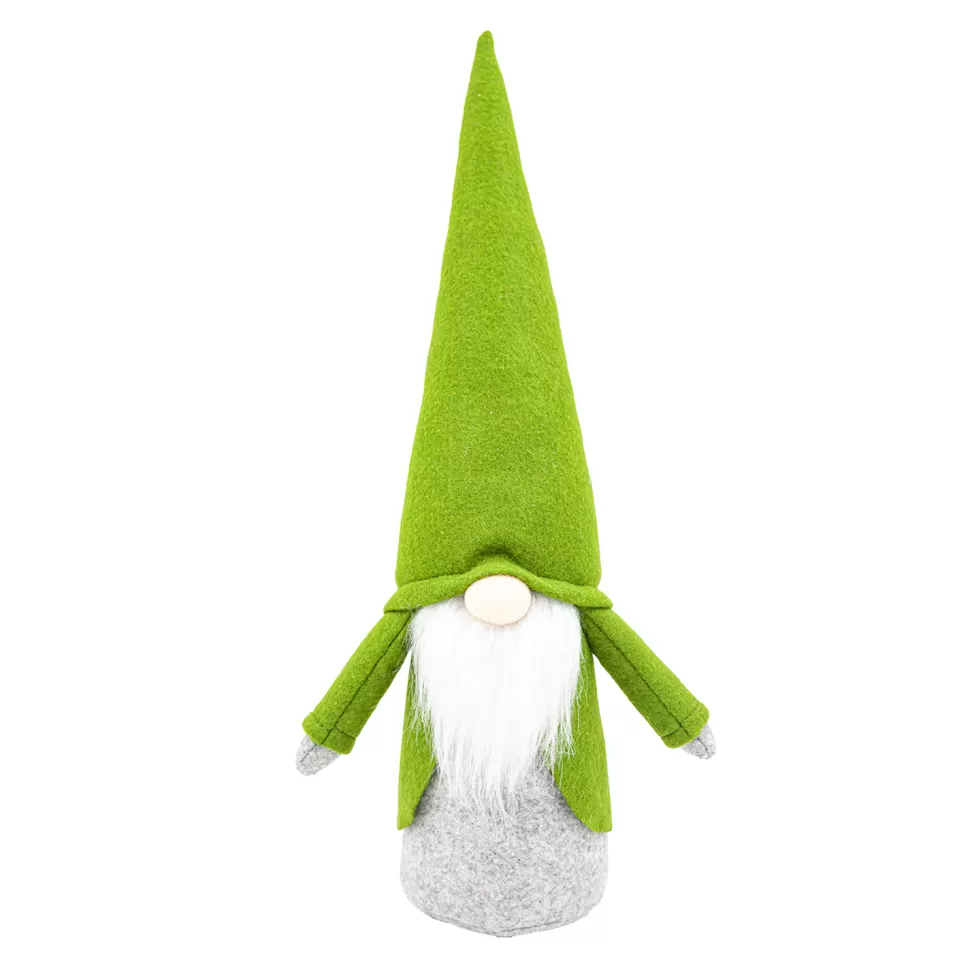 Christmas Forever GNOME PLUSH STANDING 17″ GREEN/ GRAY