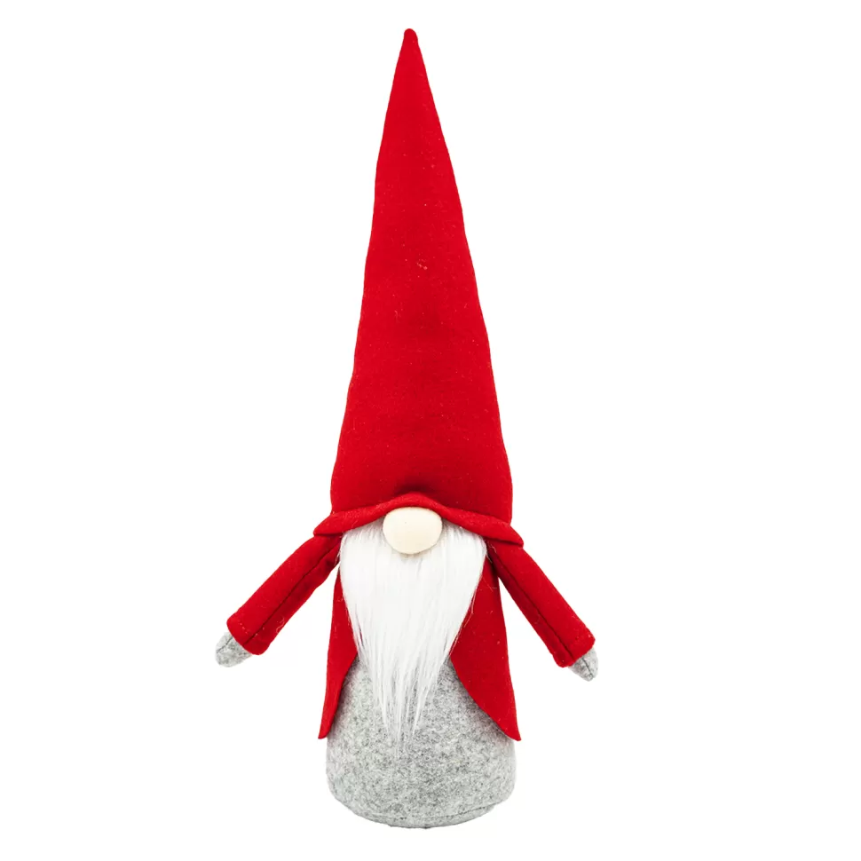 Christmas Forever GNOME PLUSH STANDING 17″ RED/ GRAY