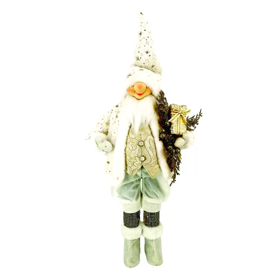 Christmas Forever GNOME STANDING IVORY/GOLD 24″ WITH GIFT