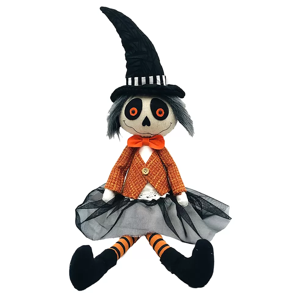 Christmas Forever HALLOWEEN GHOST GIRL SITTING 19.5″ BLACK/MULTI