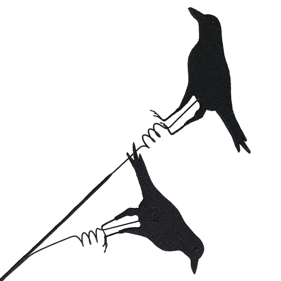 Christmas Forever HALLOWEEN SPRAY 2xCROW 29.5″ BLACK GLITTER