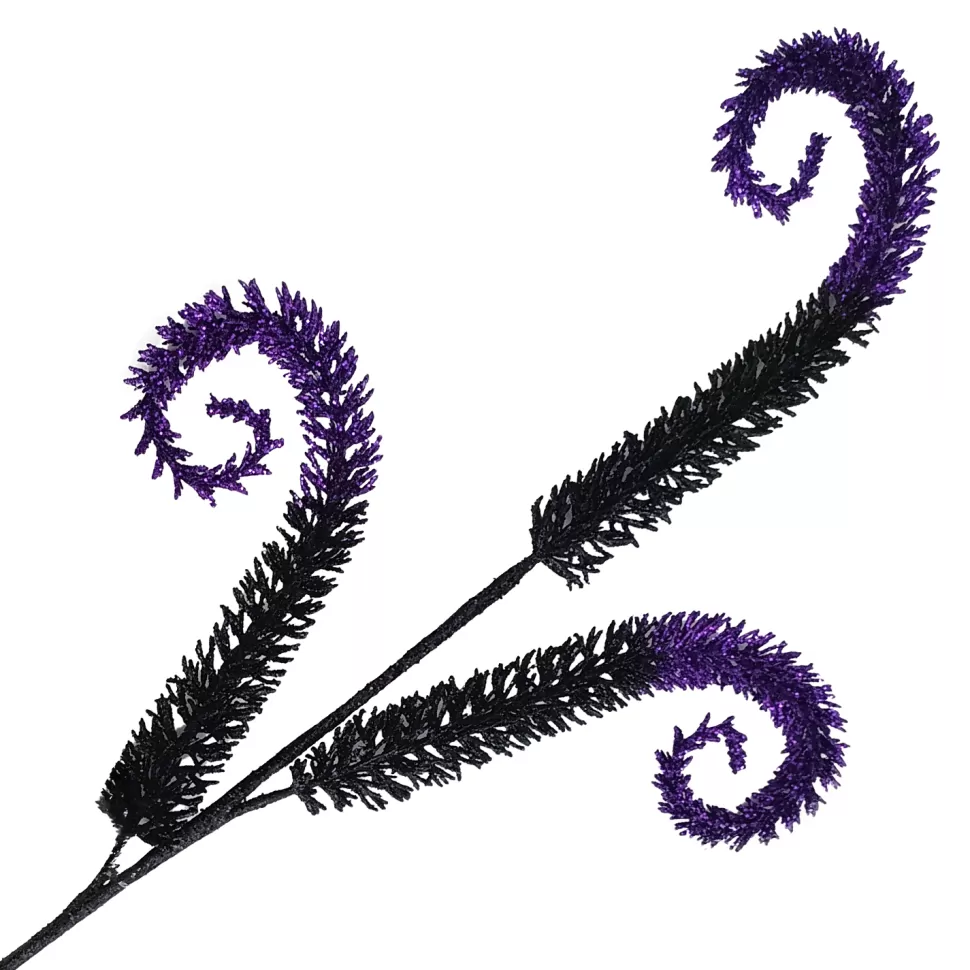 Christmas Forever HALLOWEEN SPRAY 3xSWIRL 28″ BLACK/PURPLE GLITTER
