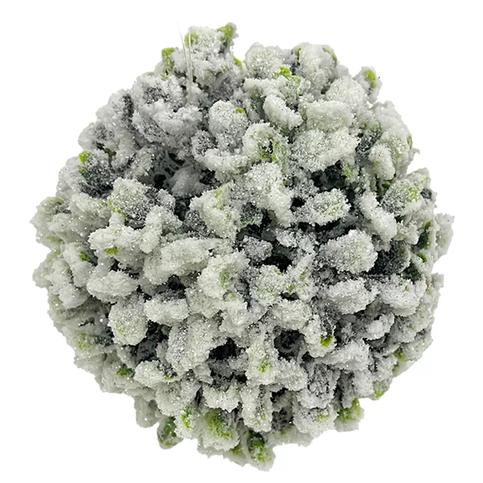 Christmas Forever HANGING BALL BOXWOOD 5.5″ FROSTED