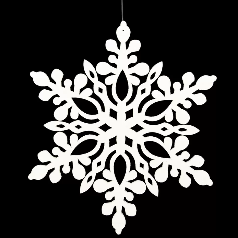 Christmas Forever HANGING SNOWFLAKE 14″ WHITE GLTR