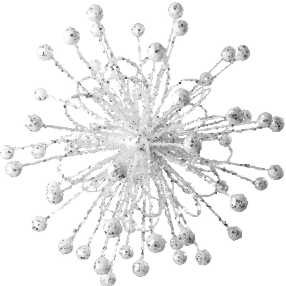 Christmas Forever HANGING STARBURST 10″ W/ WHITE GLTR