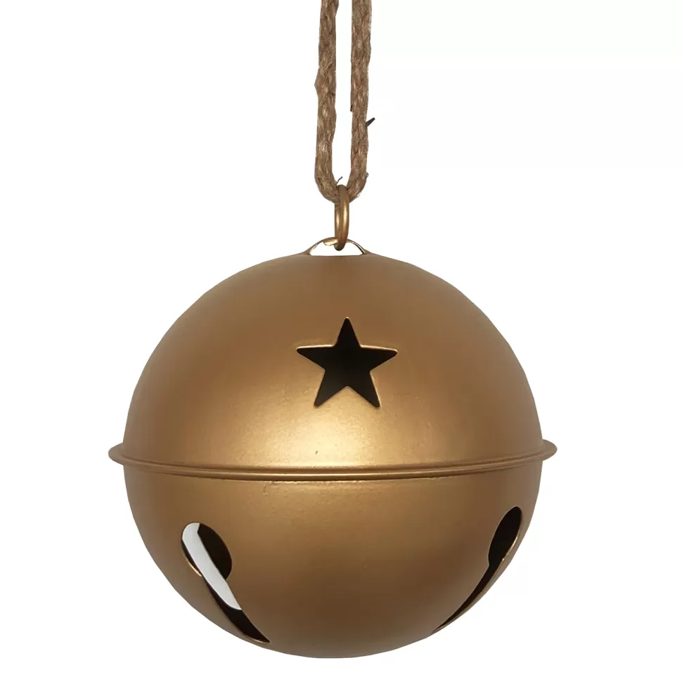 Christmas Forever JINGLE BELL GOLD MATT 5.5″ W/ ROPE HANGER