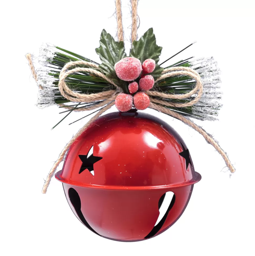 Christmas Forever JINGLE BELL RED 60MM RED W/ BOW & BERRIES