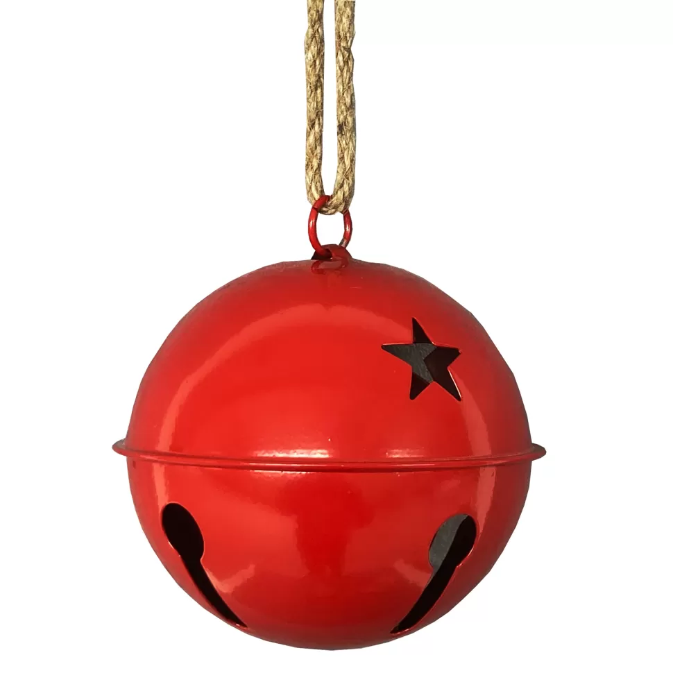 Christmas Forever JINGLE BELL RED SHINY 5.5″ W/ ROPE HANGER