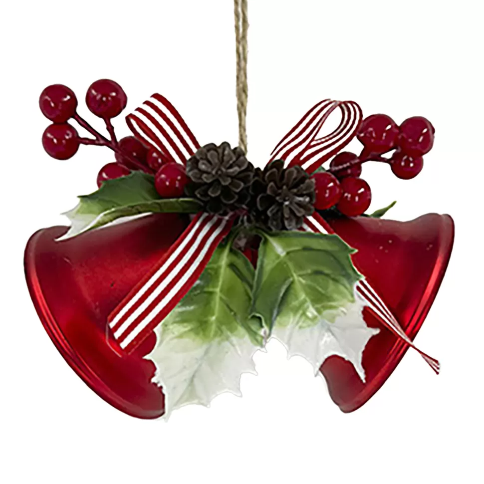 Christmas Forever LIBERTY BELL REDx2 5″ W/ PINE & SHEER BOW