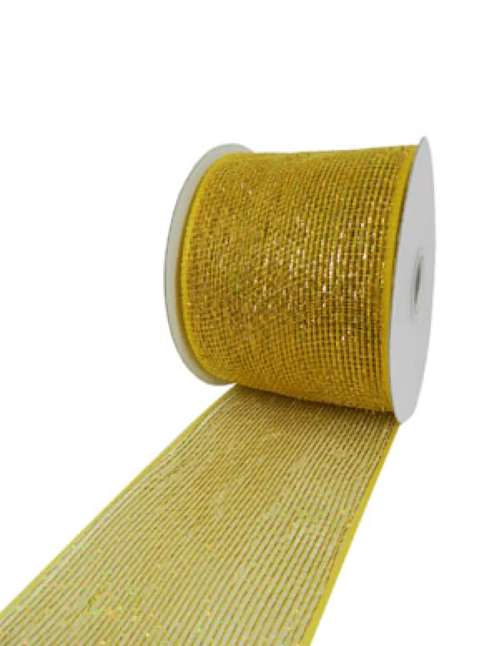 Christmas Forever MESH RIBBON 4″ X 25 YDS GOLD LASER FULL SPARKLE