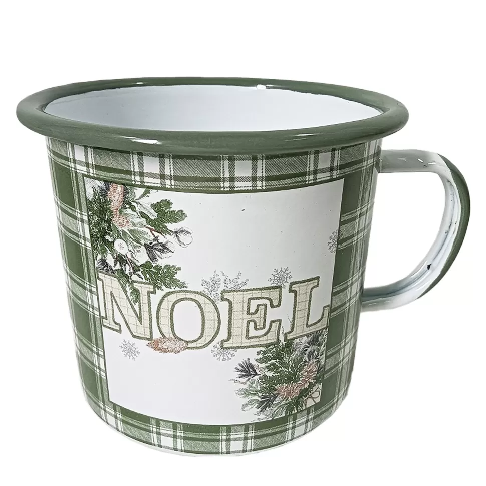 Christmas Forever METAL ENAMEL MUG 4″ – “NOEL”
