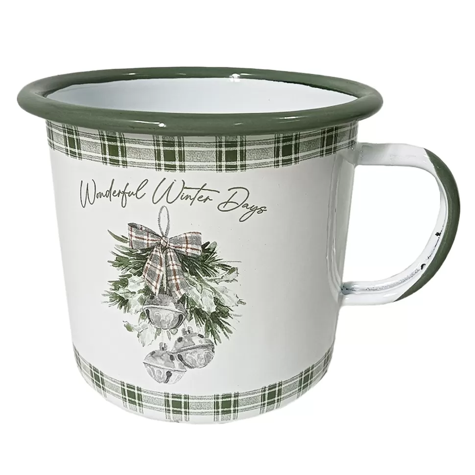 Christmas Forever METAL ENAMEL MUG 4″ – “WONDERFUL WINTER DAYS”
