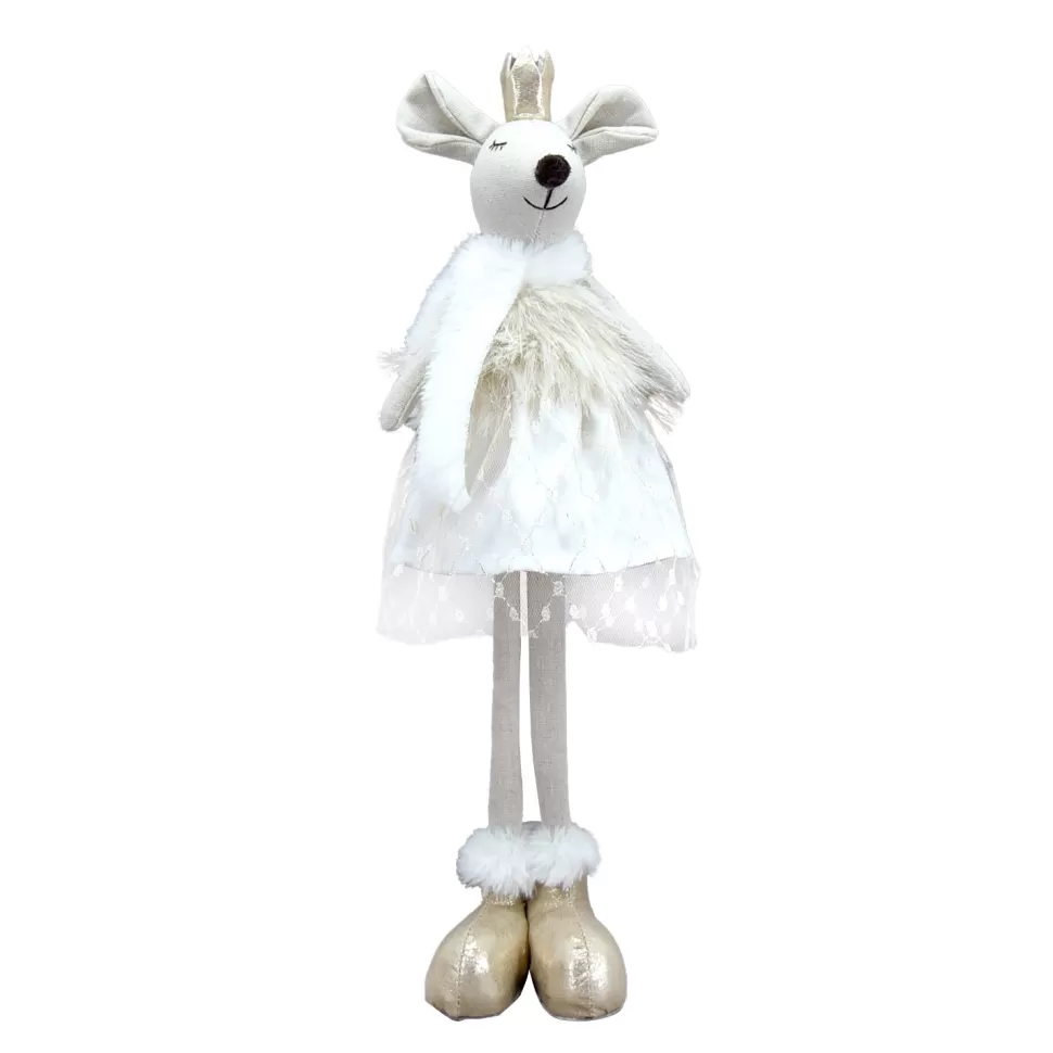 Christmas Forever MOUSE PLUSH STANDING GIRL 16″ IVORY