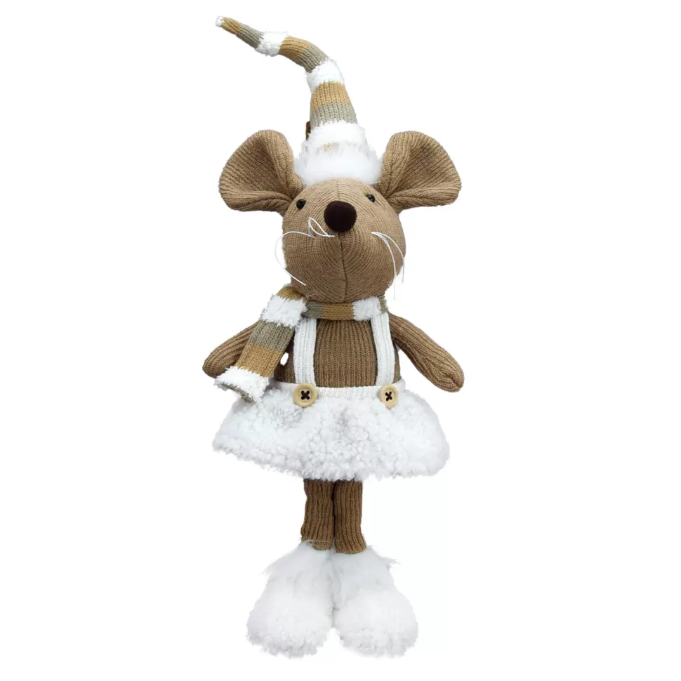 Christmas Forever MOUSE PLUSH STANDING GIRL 19″ BROWN/ CREAM