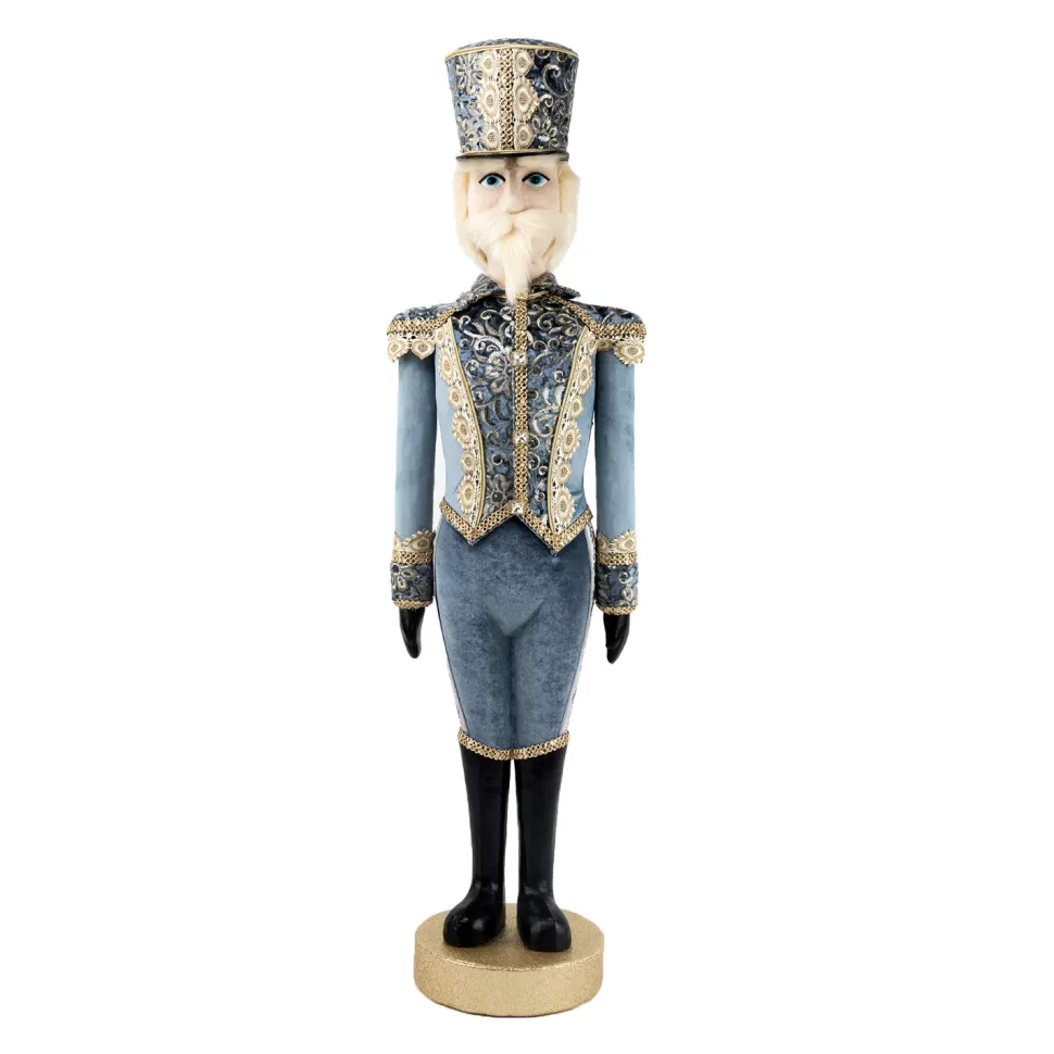 Christmas Forever NUTCRACKER 41″ REGAL BLUE FABRIC W/ INTRICATE EMBROIDERY