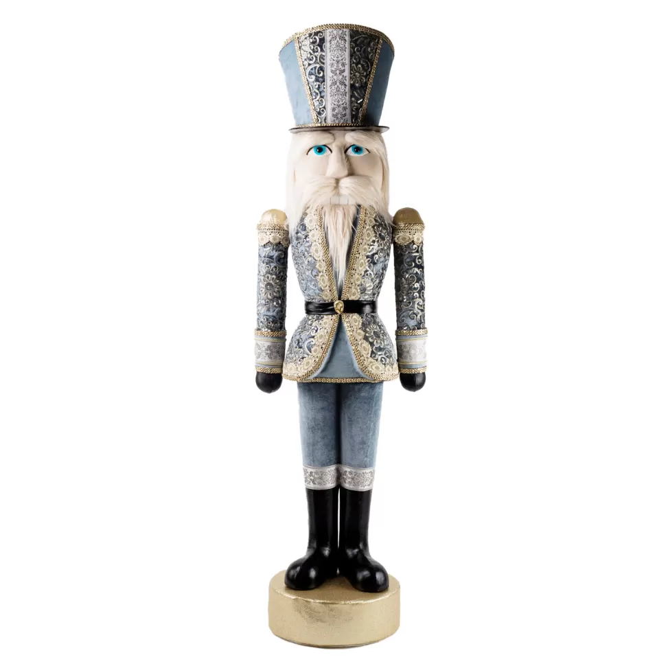 Christmas Forever NUTCRACKER 60″ REGAL BLUE FABRIC W/ INTRICATE EMBROIDERY