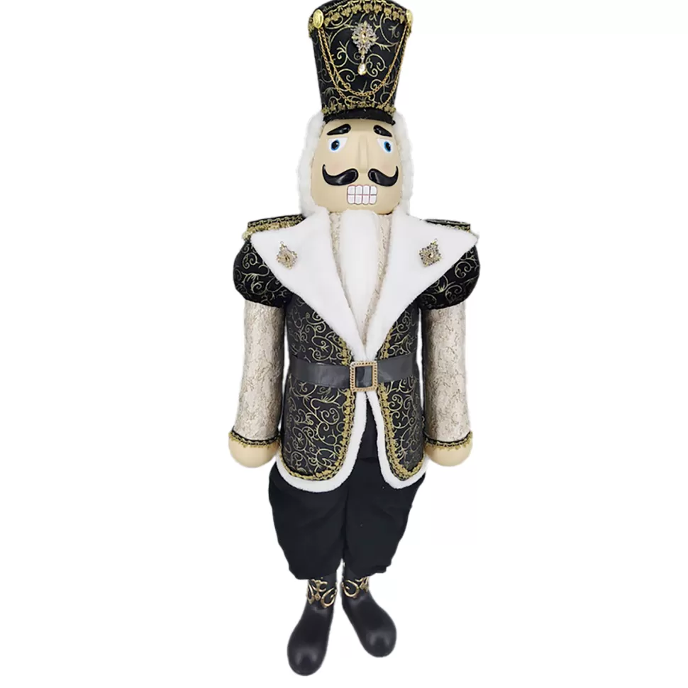 Christmas Forever NUTCRACKER SOLDIER STANDING 50.5″ IN BLACK/GOLD ROYAL SUIT