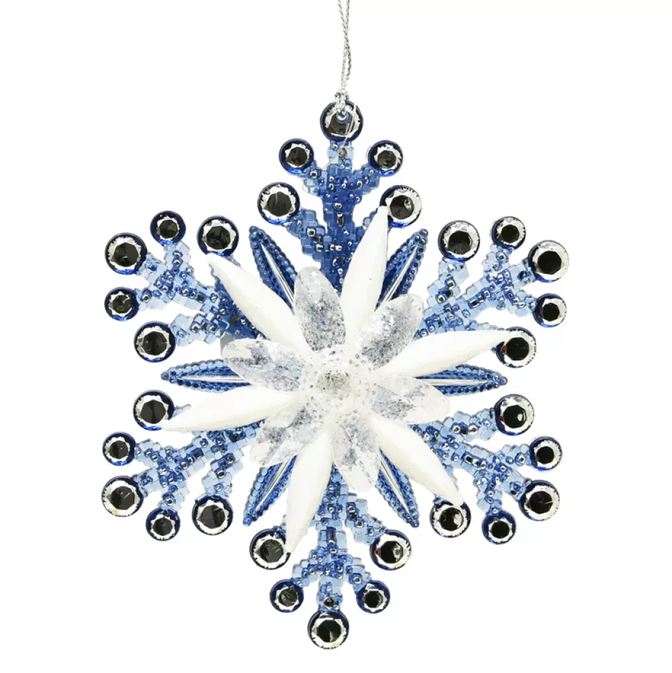 Christmas Forever ORN BLUE / NAVY SNOWFLAKE 5″