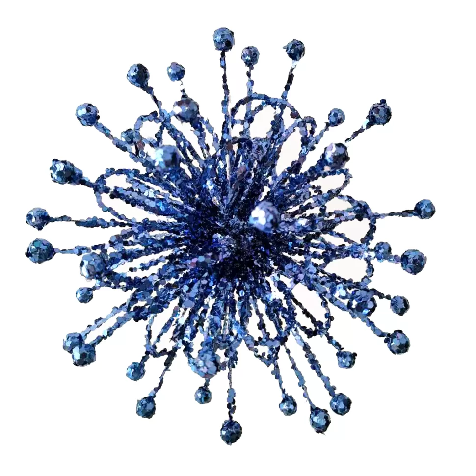 Christmas Forever ORN BLUE STAR BURST 8″ W/ GLITTER
