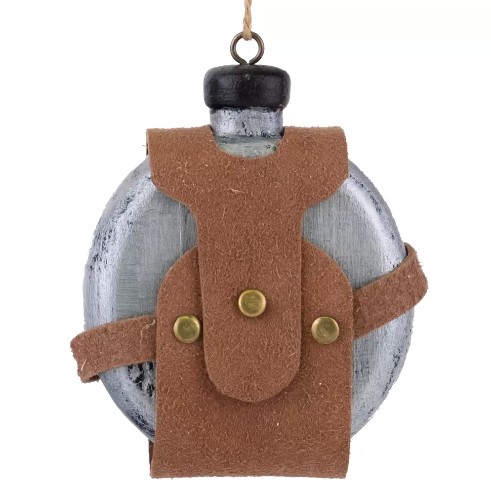 Christmas Forever ORN CAMP METAL FLASK 4″ GRAY/ BROWN