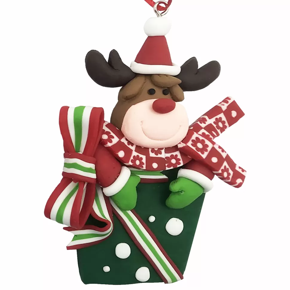 Christmas Forever ORN CANDY CANE CLAY DOUGH REINDEER 3″X4″ W/ GIFT BOX