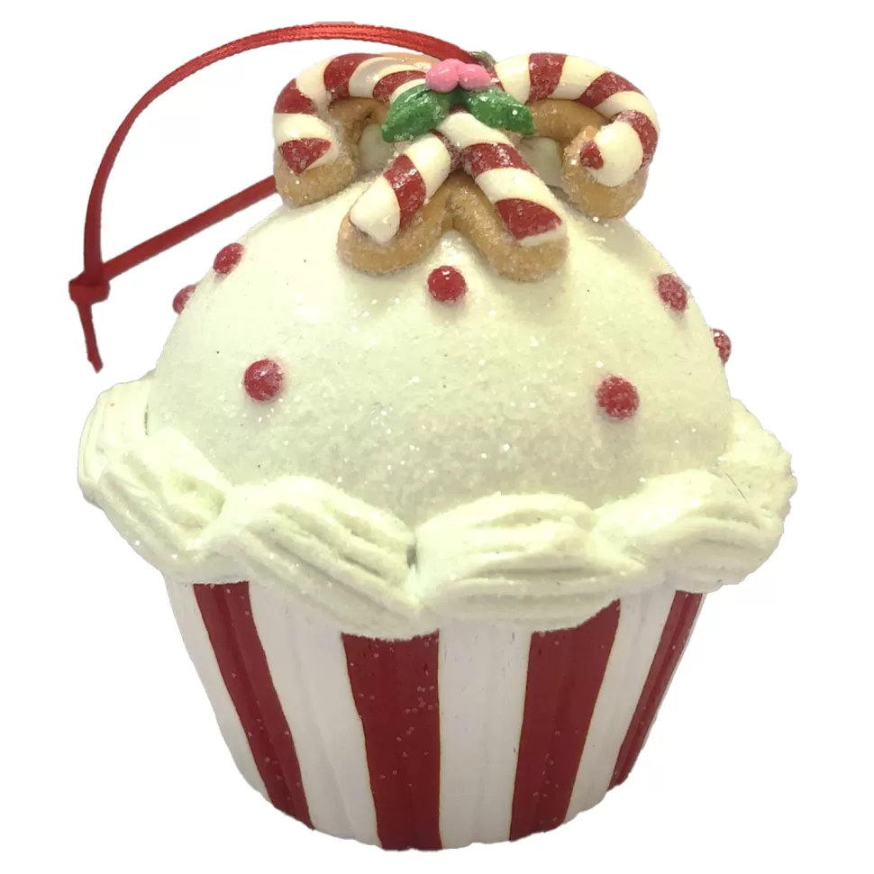 Christmas Forever ORN CANDY CANE CUP CAKE 2.7″ CLAY DOUGH