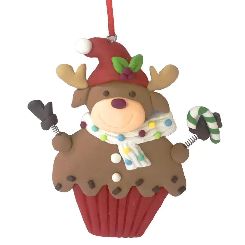 Christmas Forever ORN CANDY REINDEER 4.1″ HOLDING CANDY CANE CLAY DOUGH