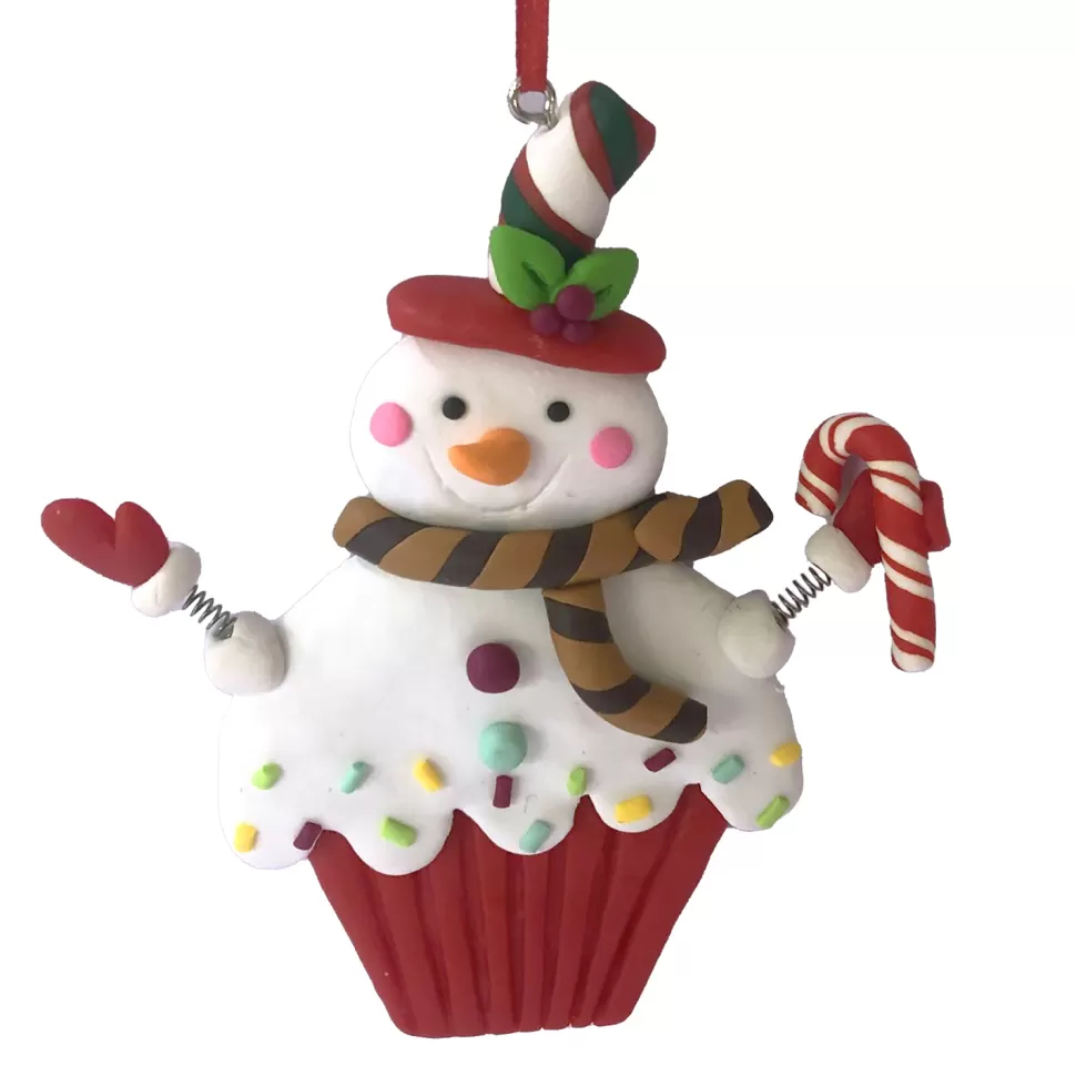 Christmas Forever ORN CANDY SNOWMAN 4.3″ HOLDING CANDY CANE CLAY DOUGH