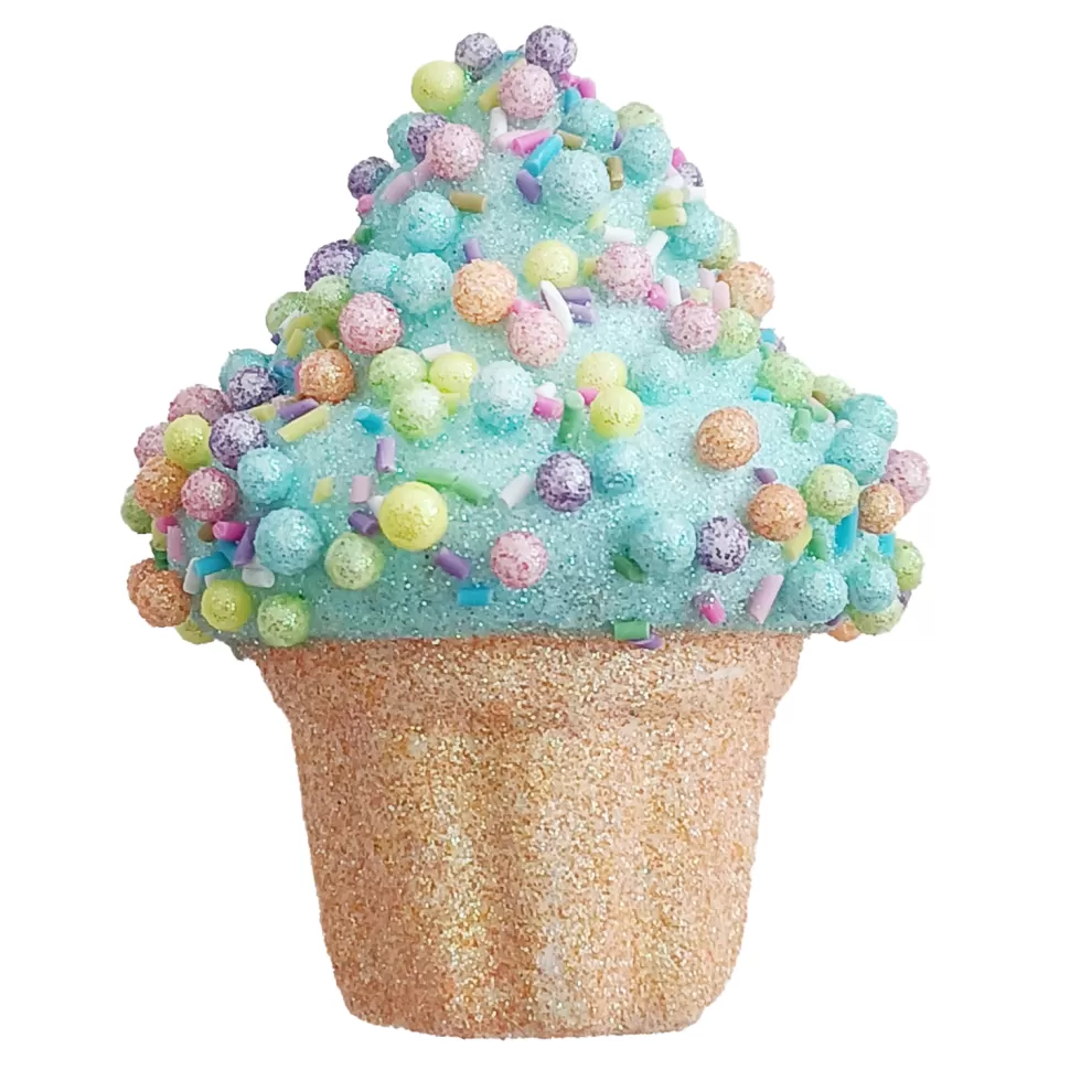 Christmas Forever ORN CANDY SPRINKLE CUPCAKE 3.5″ BLUE