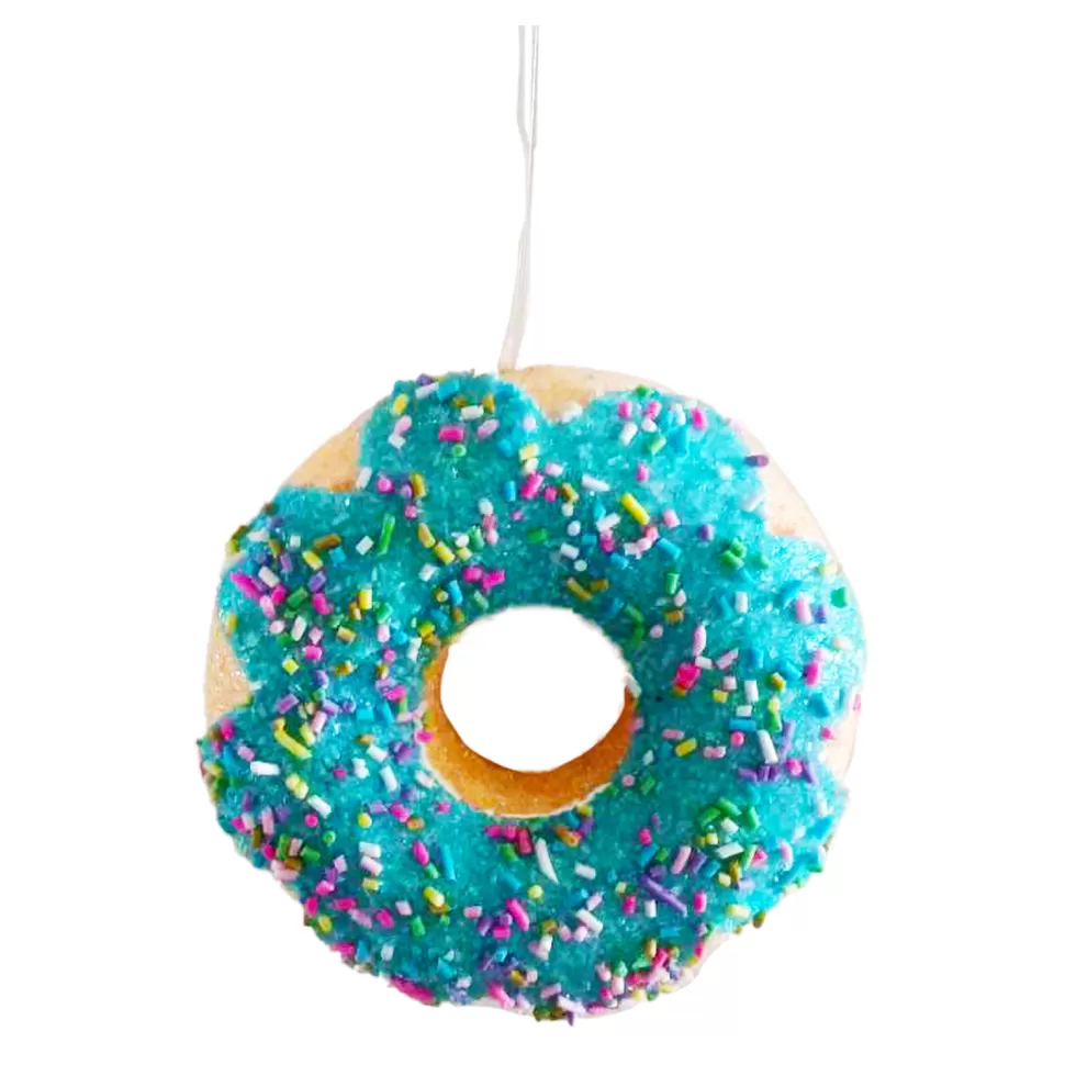 Christmas Forever ORN CANDY SPRINKLE DONUT 4″ BLUE