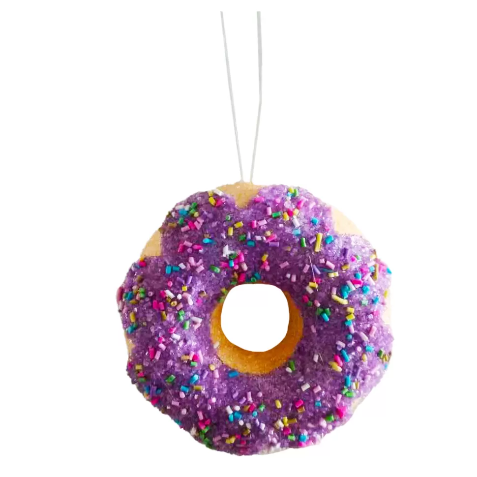Christmas Forever ORN CANDY SPRINKLE DONUT 4″ PURPLE