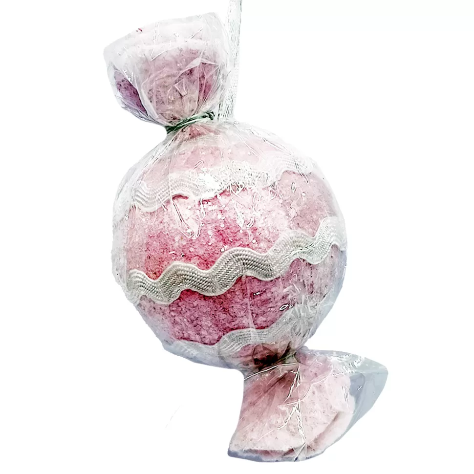 Christmas Forever ORN CANDY SPRINKLE SWEET 4″ PINK W/ GLITTER & LACE