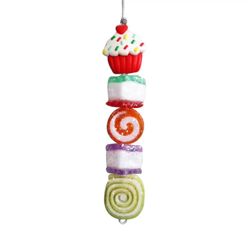 Christmas Forever ORN CANDY STICK W/CUPCAKE 6″ MULTI