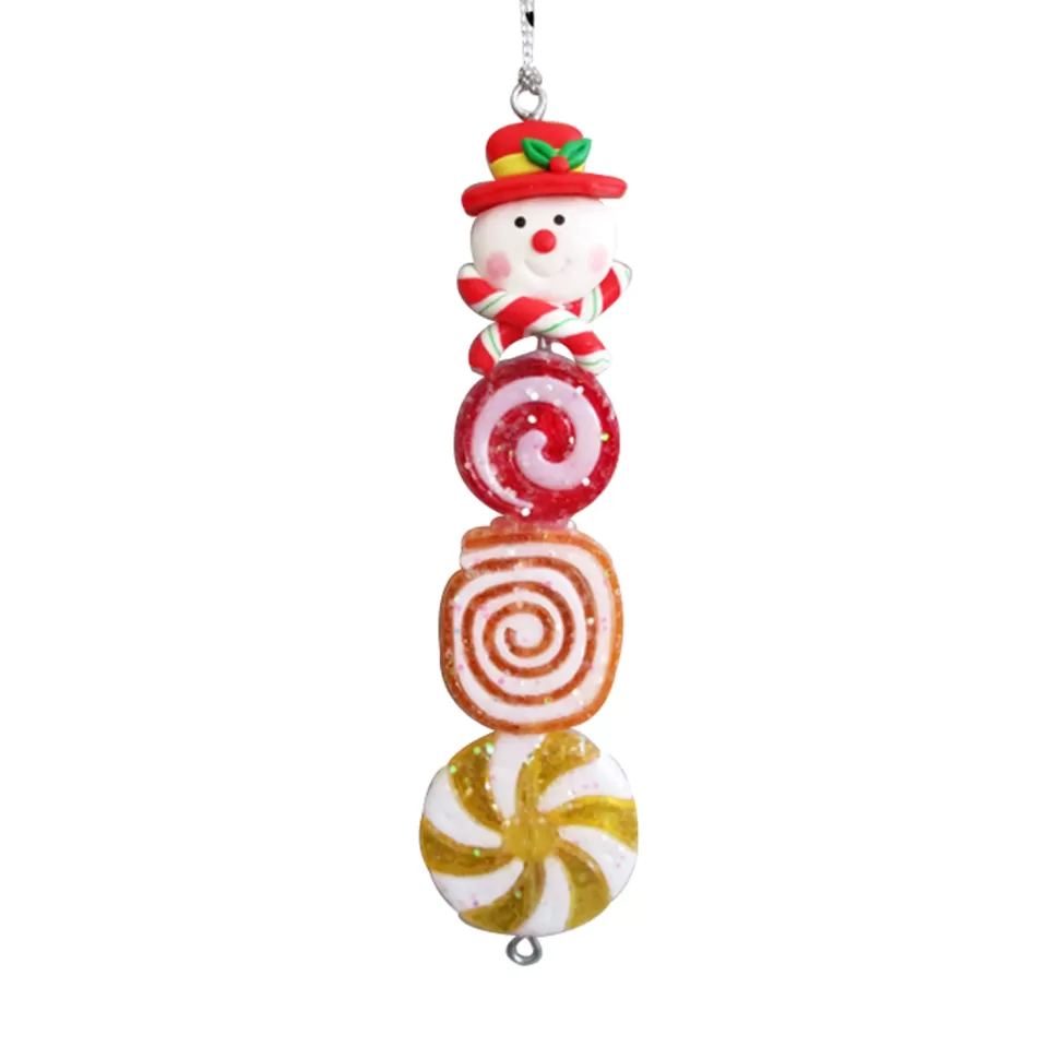 Christmas Forever ORN CANDY STICK W/SNOWMAN 5″ MULTI