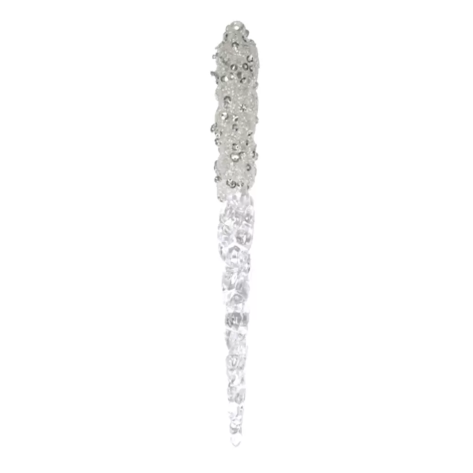 Christmas Forever ORN CLEAR / FROST ICICLE 7″ W/ ICE GLITTER
