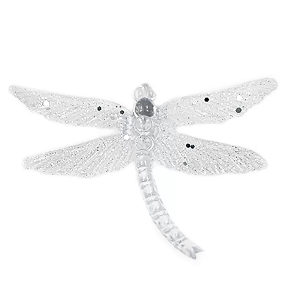 Christmas Forever ORN CLEAR FROST DRAGONFLY 4.5″ W/ GLTR