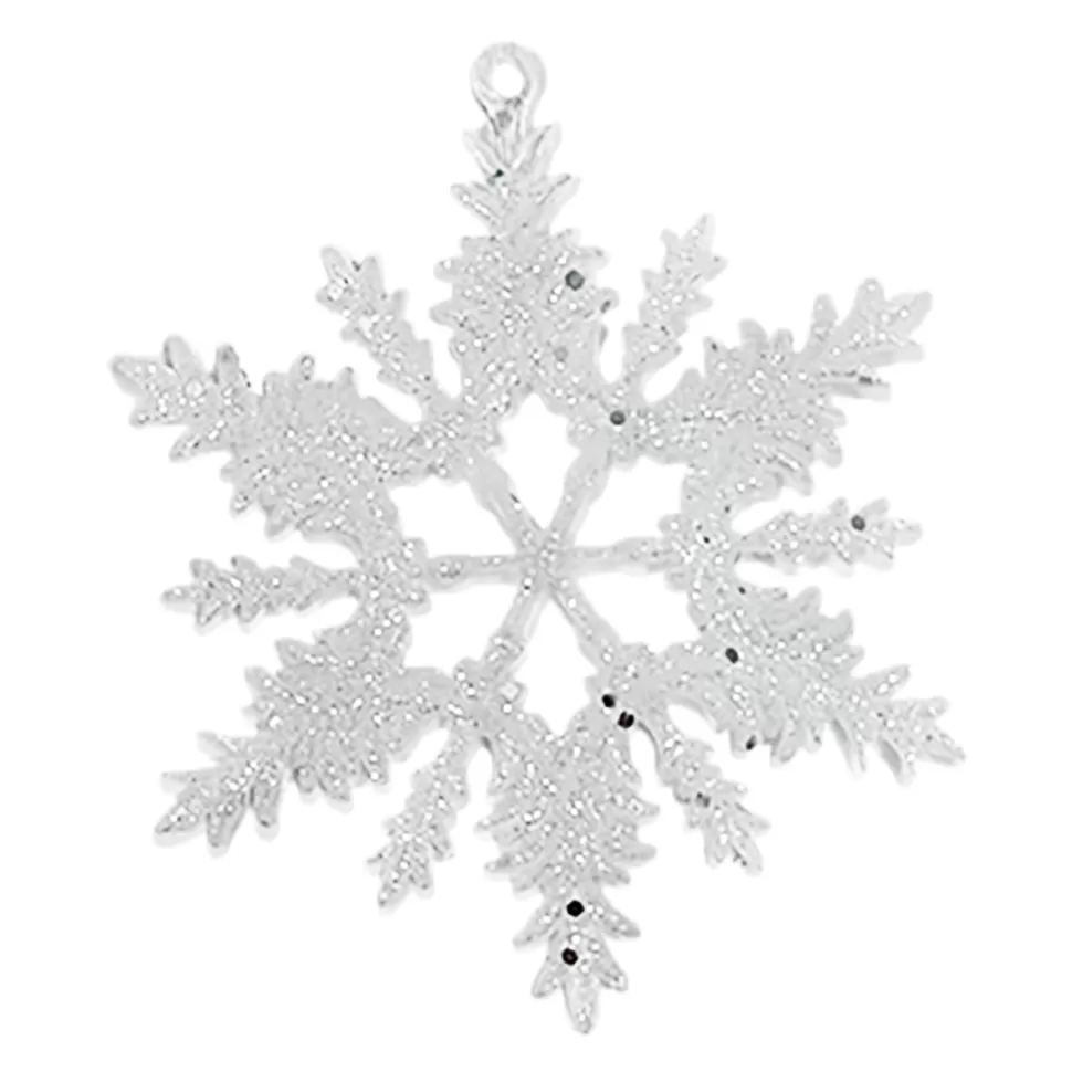 Christmas Forever ORN CLEAR FROST SNOWFLAKE 5″ W/ GLTR.