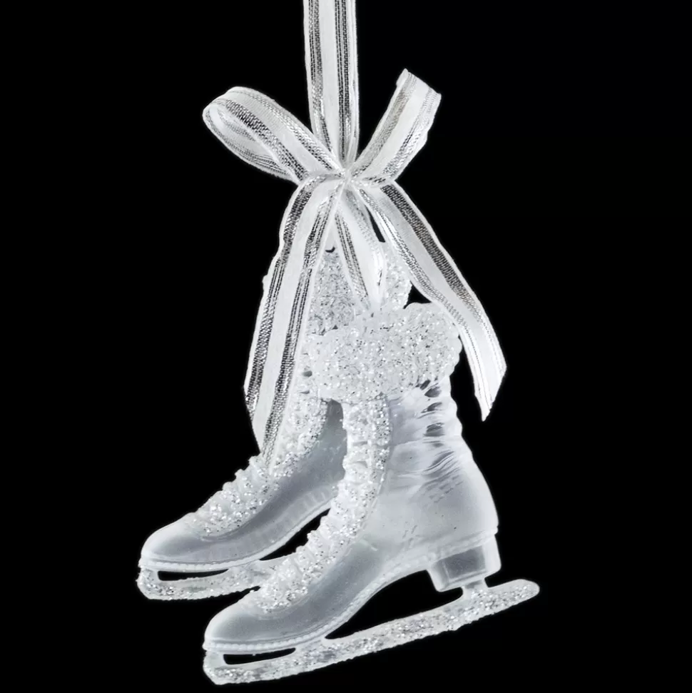 Christmas Forever ORN CLEAR/FROST ICE SKATES 2.5″ W/ ICE GLITTER