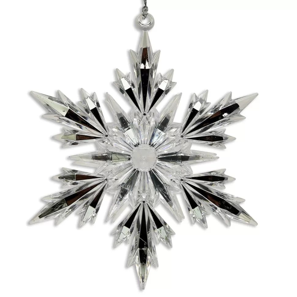 Christmas Forever ORN CLEAR/SILVER SNOWFLAKE 5″