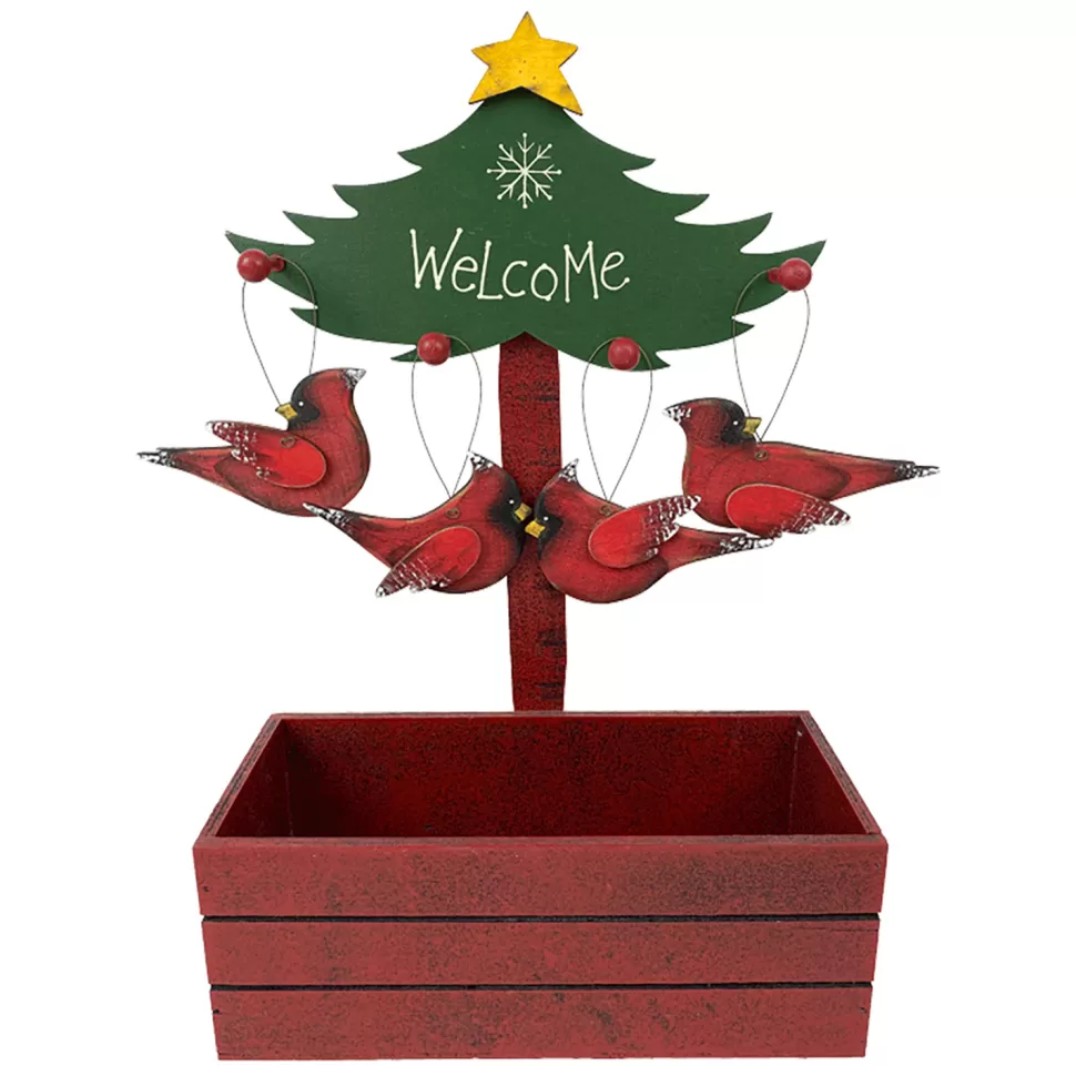 Christmas Forever ORN DSP WOODEN CARDINAL 1.9″ W/DISPLAY BOX 4/S