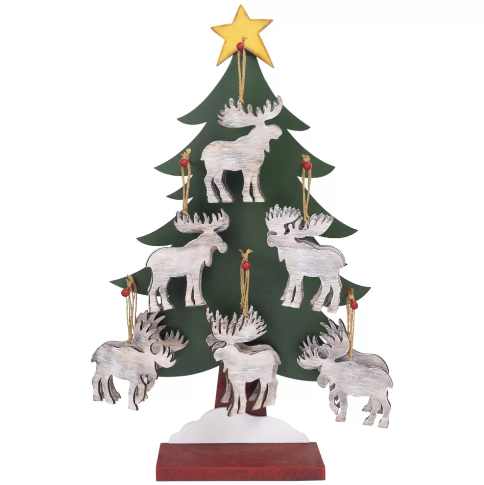 Christmas Forever ORN DSP WOODEN MOOSE 5.25″ BIRCH 6 ASST.
