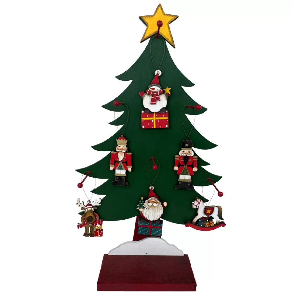 Christmas Forever ORN DSP WOODEN SNOWMAN | NUTCRAKER & MOOSE & SANTA & HORSE 5″ 6/S W/ DISPLAY