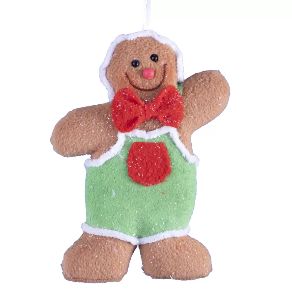 Christmas Forever ORN GINGERBREAD BOY 6.25″ GREEN OVERALLS