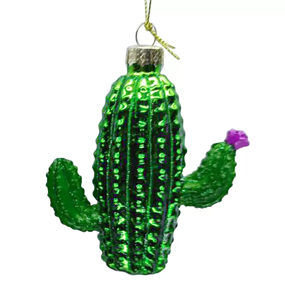 Christmas Forever ORN GLASS CACTUS 3.5″ GREEN SHINY